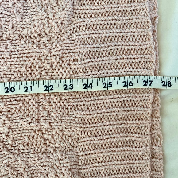 VINTAGE | Silk Blend Handknit 🩰 Pink Sleeveless Tunic Sweater Large - Picture 10 of 10